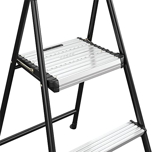 2-Step Aluminum Folding Step Stool with Rubber Hand Grip D954