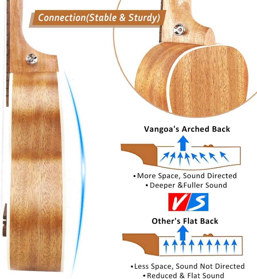 Concert Ukulele Mahogany 23 Inch and Electric Acoustic Tenor Ukulele Bundle B63610
