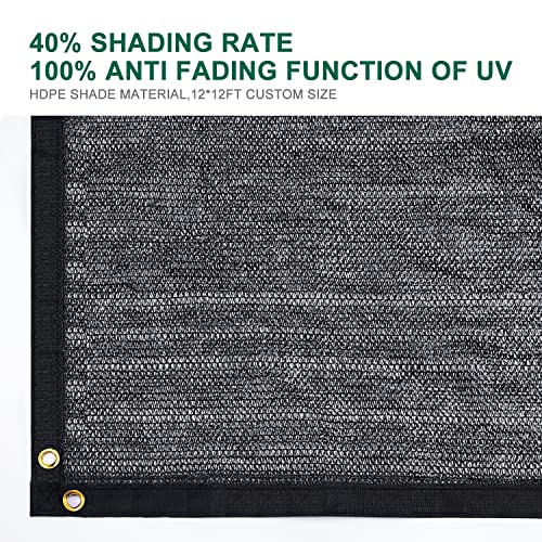 Garden 40% Shade Cloth, Resistant Sun Shade Net 6.5x10FT Mesh Tarp with Reinforced Grommets I119631