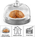 The Lakeside Collection Glass Domed Serving Plate for Confectionery and Baked Goods - Galvanized