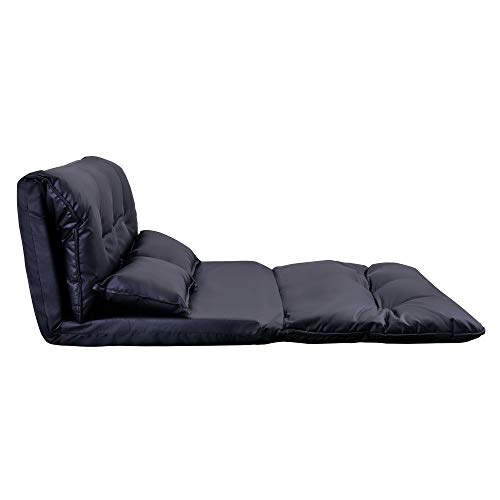 Futon Floor Sofa Folding Chaise Lounge with Adjustable Back and Steel Frame X851555