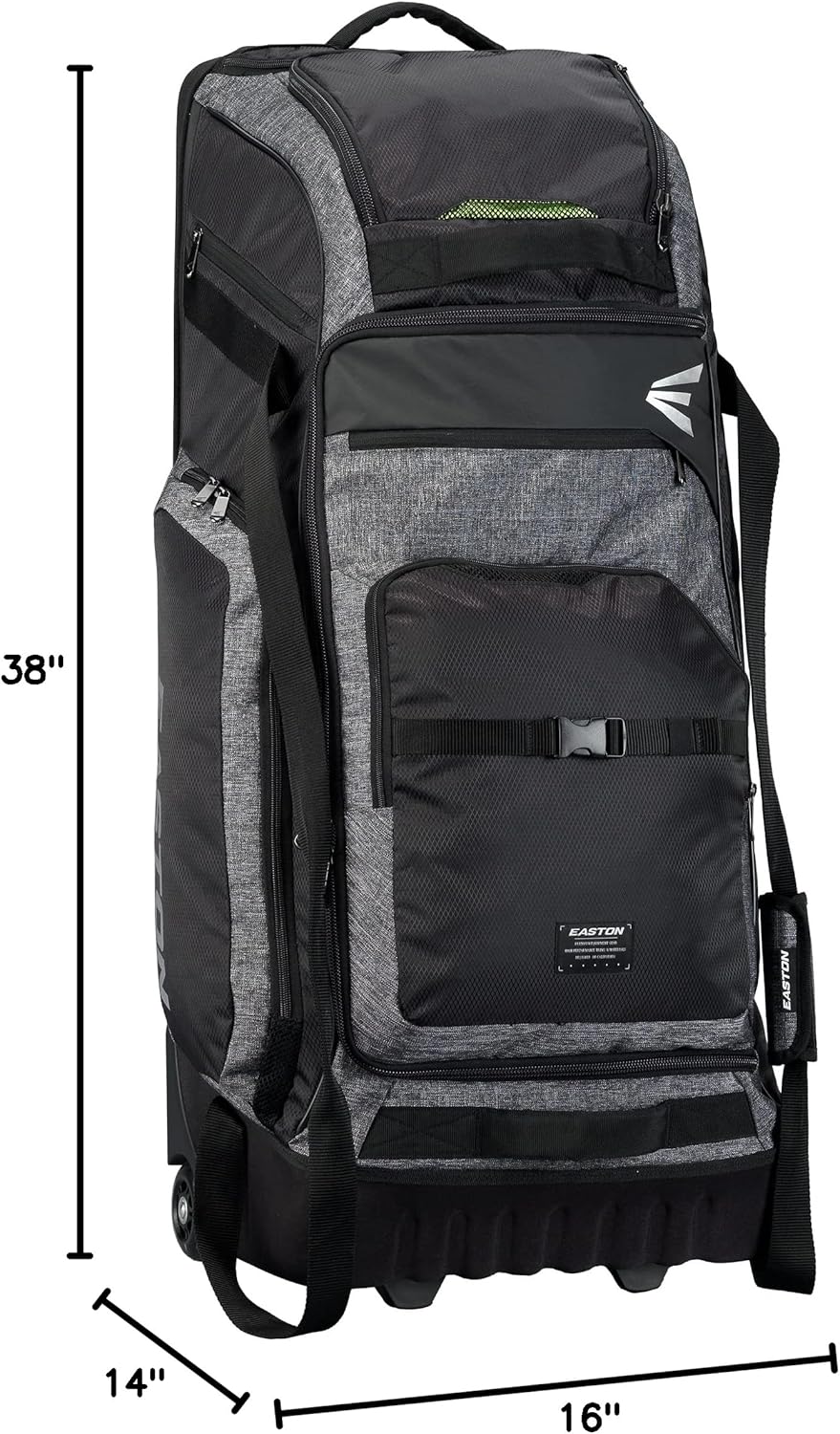 TANK PRO Wheeled Equipment Bag for Baseball Softball, Black A4075