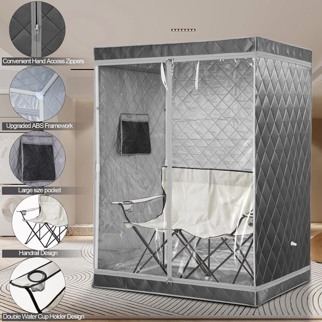 Portable 2 Person Sauna Tent for Home, Foldable Lightweight, Steamer Not Included K905