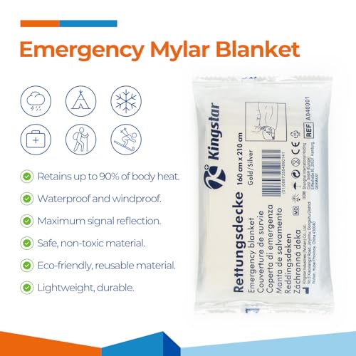 Emergency Thermal Blankets for Survival, Camping, and Hiking (4 Pack) X74897