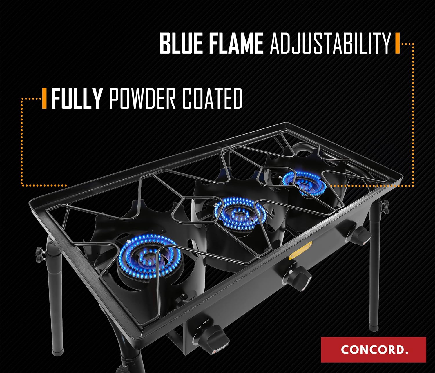 Triple Burner Outdoor Propane Stove Cooker with Regulator C536910