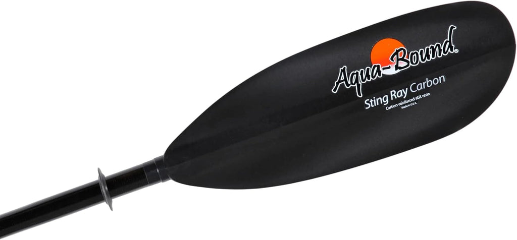 AQUA-BOUND Sting Ray Carbon Kayak Paddle, 2-Piece, Posi-Lok Black 240