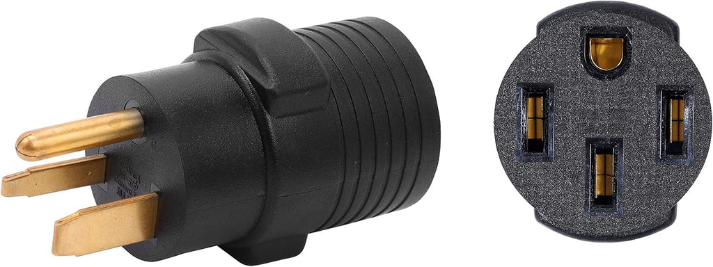 ONETAK NEMA 6-50P to 14-50R 240V Compact 50 Amp 3 Prong Male Plug to 50 Amp 4 Prong Female Receptacle Generator Welder Dryer EV Charger Power Cord Adapter Connector