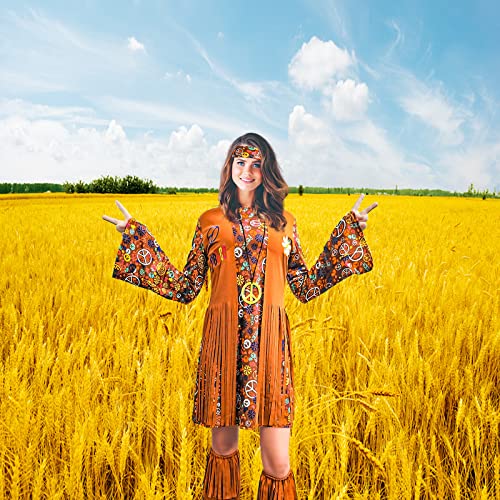 Hippie Disco Dress for Women Halloween Party Outfit S10315