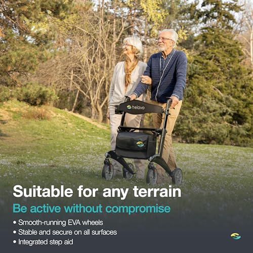 Ultralight Carbon Fiber 4-Wheel Rollator Walker for Seniors, Foldable and Height Adjustable X8080