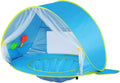 Monobeach Baby Beach Tent, Beach Canopy Sun Shelter UPF50+ UV Protection Baby Pool with Canopy, Easy Set Up Pop Up Baby Beach Shade Pool for Toddlers Outdoor Camping Pool Fun (Front Mesh Blue)