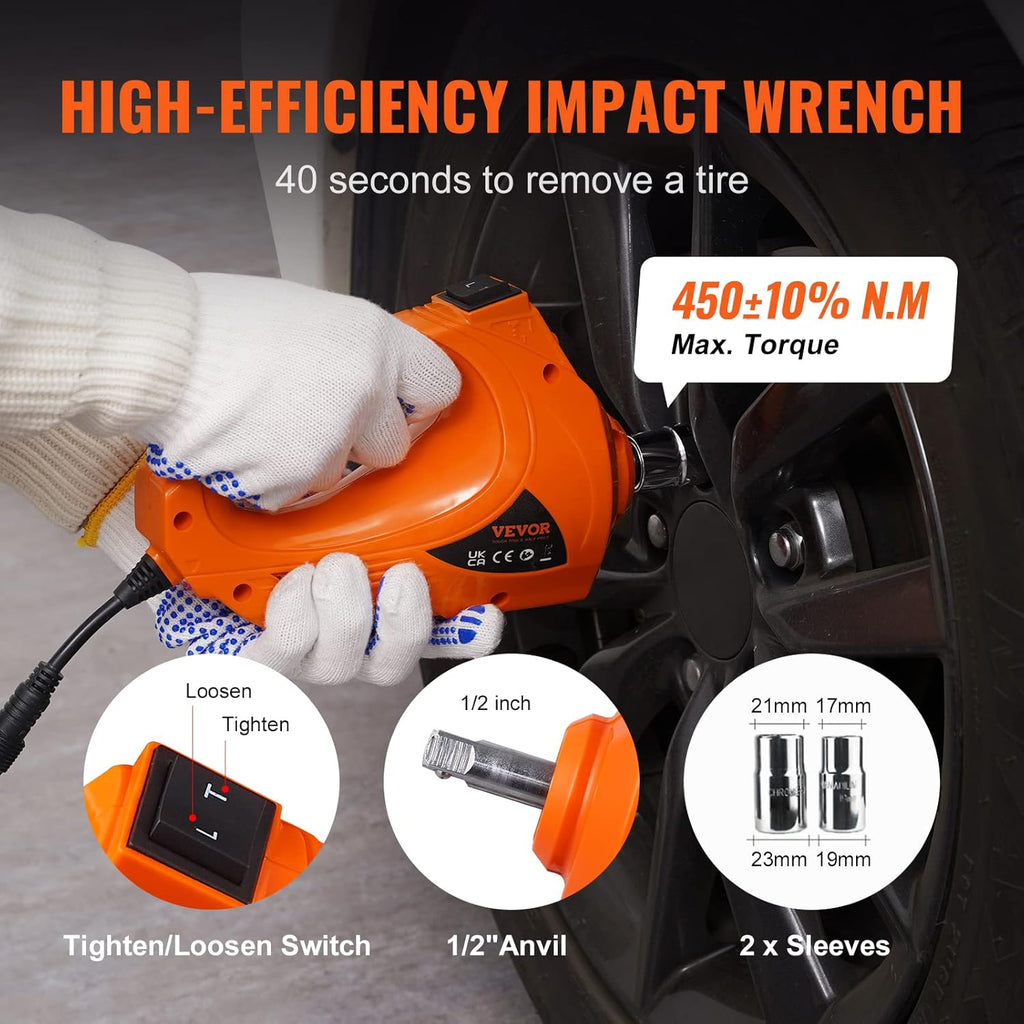 Electric Car Jack 5 Ton Hydraulic Lift with LED Light for SUV Truck Tire Change M134