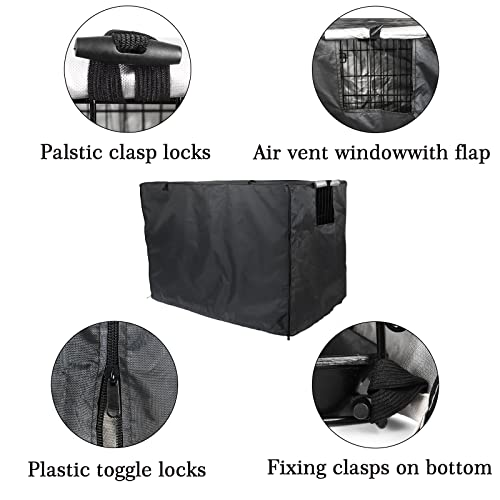 Dog Crate Cover 36 Inch Double Door Waterproof with Air Vent Window L890