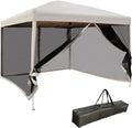 10' x 10' Pop Up Canopy Tent with Netting, Instant Screen Room House, Tents for Parties, Height Adjustable, with Carry Bag, for Outdoor, Garden, Patio