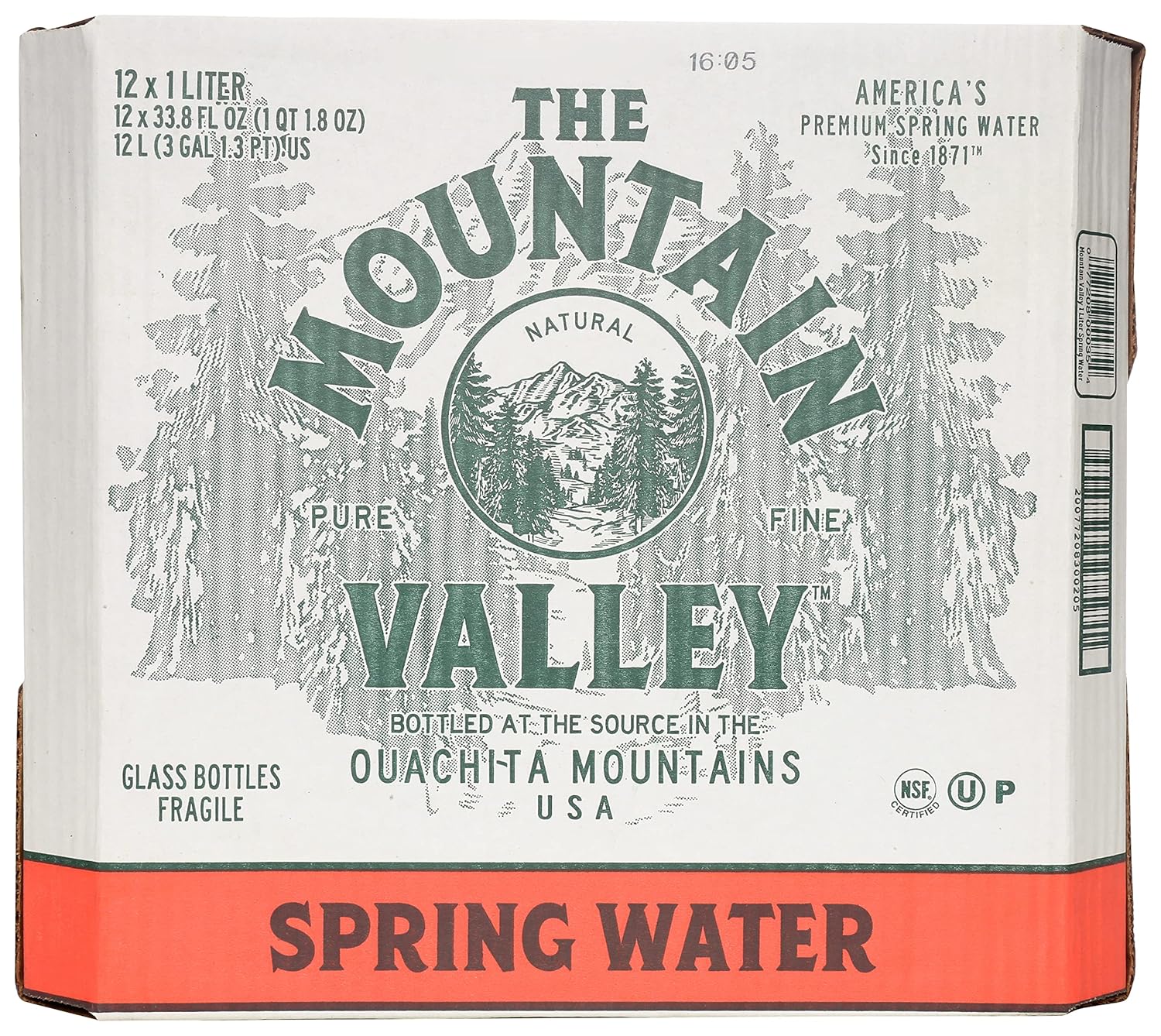 Mountain Valley Water, Water Spring, 33.8 Fl Oz, 12 Pack