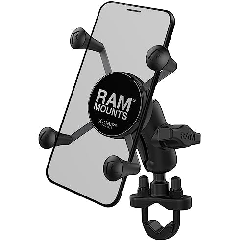 RAM Mounts X-Grip Large Phone Mount with Handlebar U-Bolt Base RAM-B-149Z-A-UN10U with Short Arm for Motorcycle, ATV/UTV, Bike