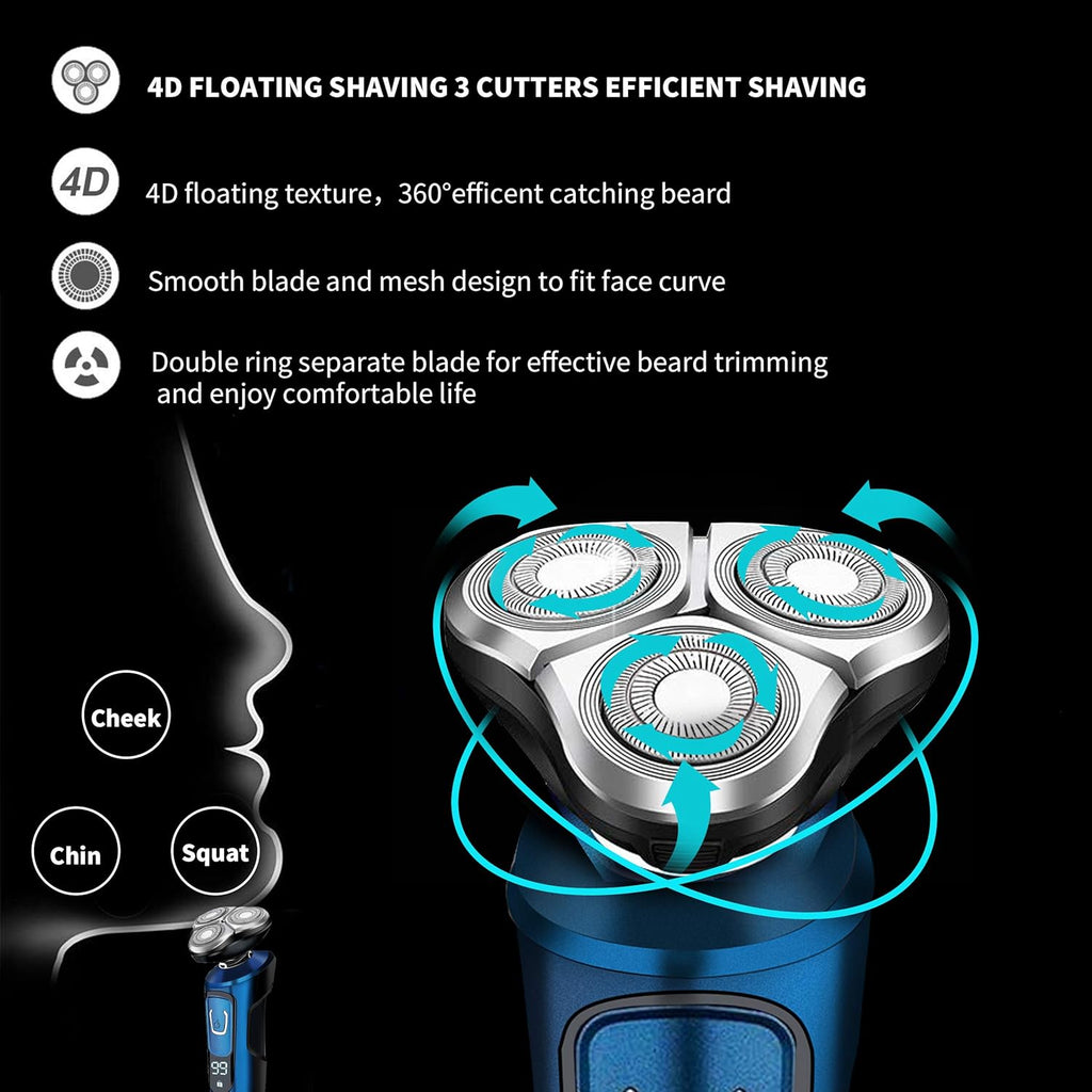 Men's Electric Shaver Kit with Nose Trimmer, Beard Trimmer, and Facial Brush J745582
