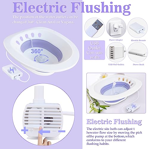 Electric Sitz Bath for Hemorrhoids, Foldable, Fits Universal Toilet Y860507