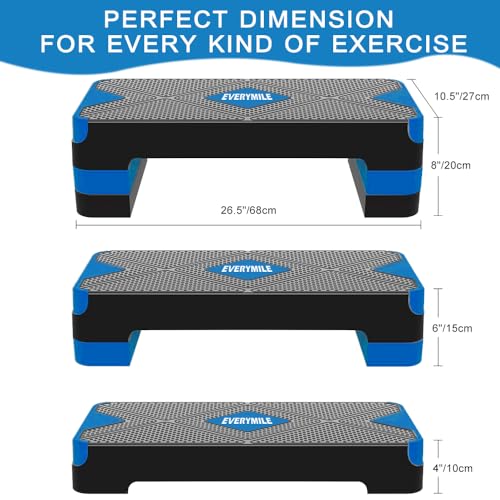 Aerobic Exercise Step Platform with Adjustable Height Risers E922565