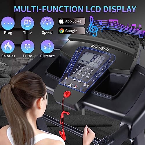 Folding Treadmill with 15% Auto Incline and Bluetooth Speaker I3021
