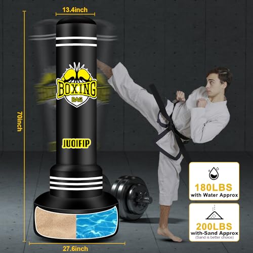 Freestanding Punching Bag with Stand, 70" Inflatable Boxing Bag for Training R7296