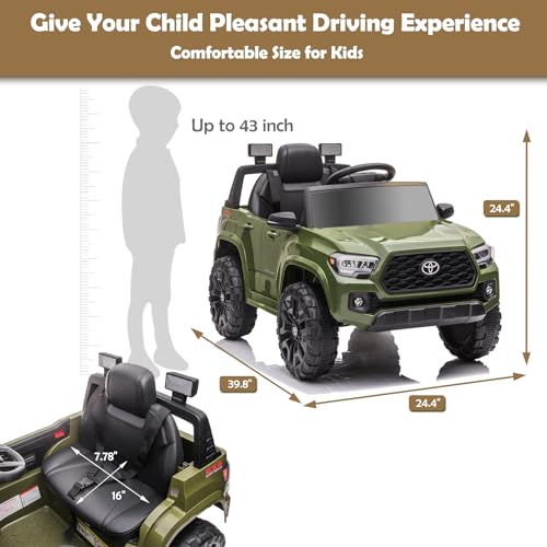 12V Kids Ride on Truck with Remote Control, 3 Speeds, Black U169