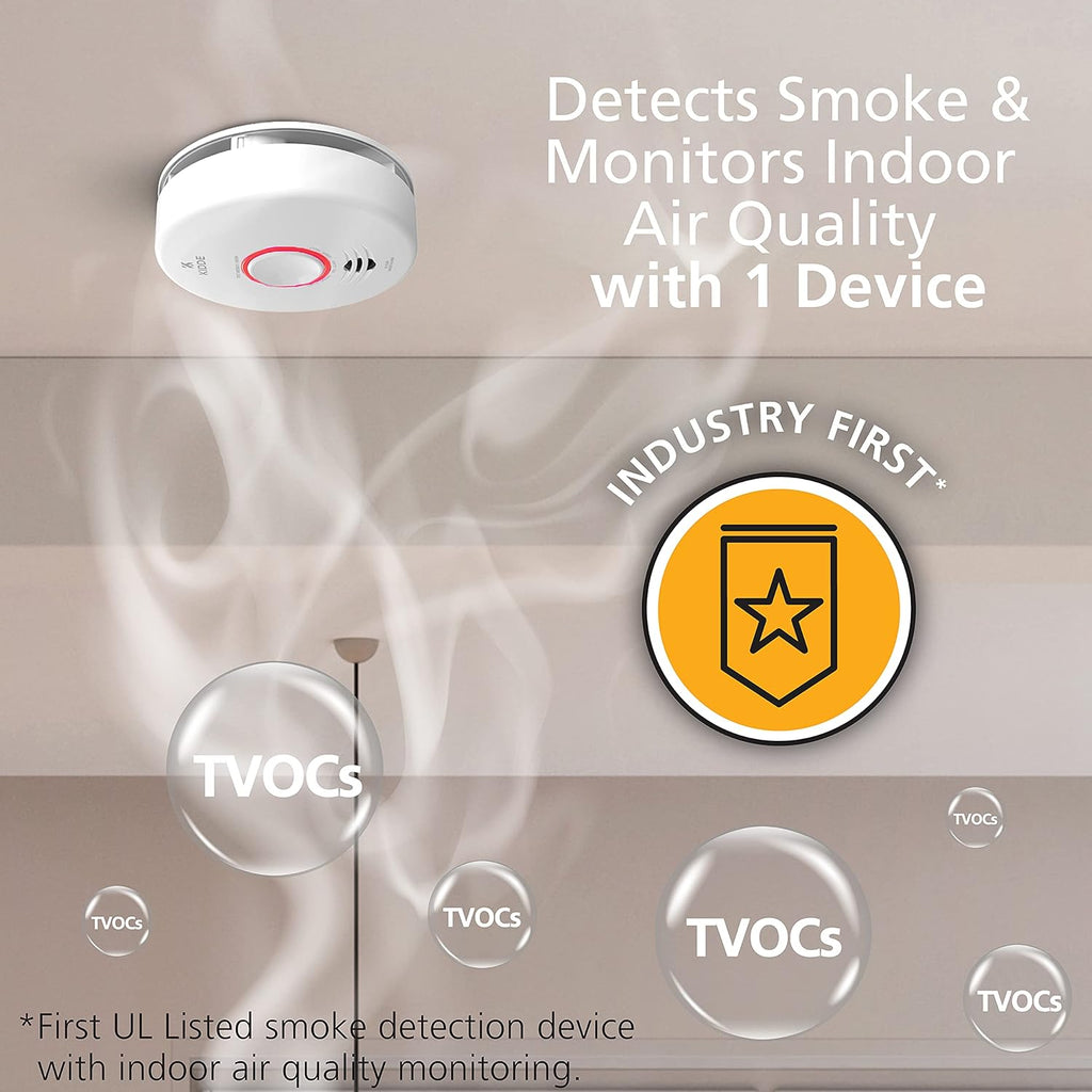 Smart Smoke & Carbon Monoxide Detector with Indoor Air Quality Monitor, WiFi, Hardwired W980813
