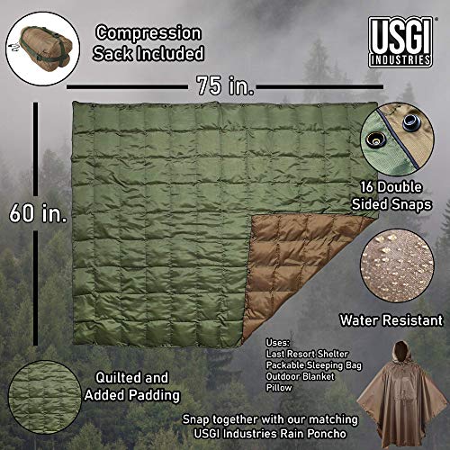 Camp-Shield Adventure Blanket with Added Padding, Water Resistant, Lightweight, Includes Compression Sack N27520