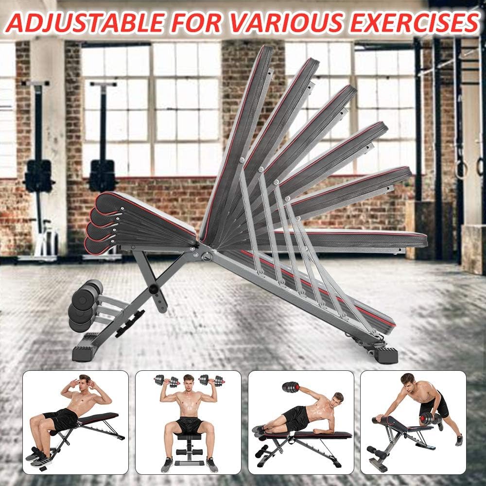 Adjustable Weight Bench, Foldable Strength Training, 330 lbs Capacity, Incline/Decline/Flat Home Gym Z6649