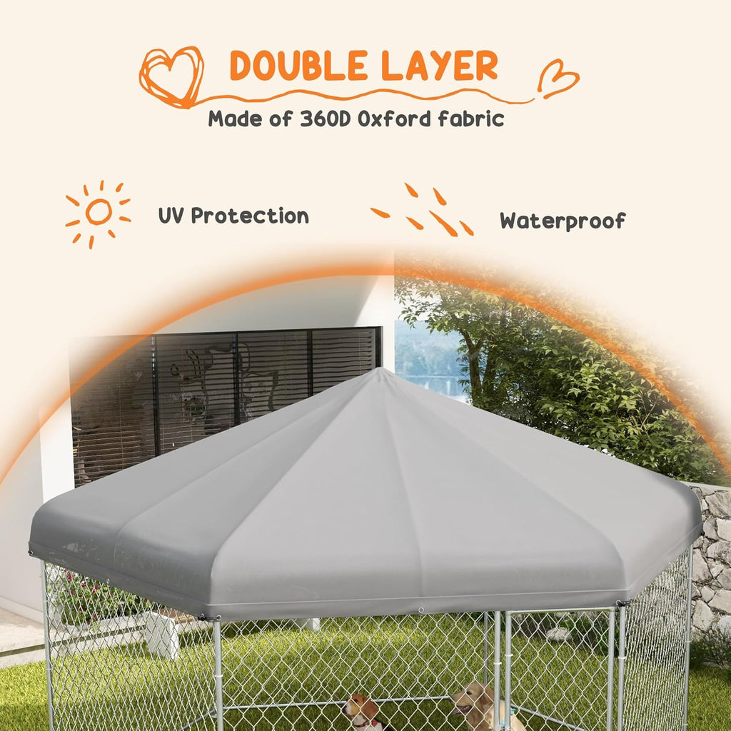 Outdoor Dog Kennel with Waterproof UV Resistant Roof for Medium and Large Dogs K5872