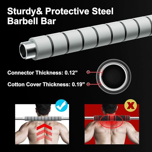 Adjustable Dumbbell Barbell Set with Metal Grip and Weight Plates A2863