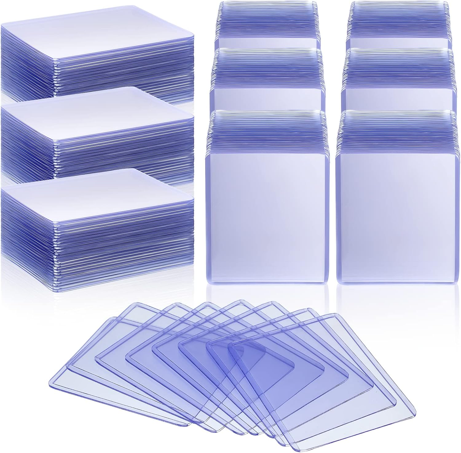 400 Pieces Card Sleeve Hard Plastic Card Protector Card Holder for Trading Card, Baseball Card, Football Card, Sport Card, Card Photo Card, 3 x 4 Inches (Clear)