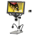 Koolertron 4.3 inch IPS Digital Microscope,10-1000X Magnification Handheld Camera Video Microscope with 32G TF Card,8 LED Lights,Rechargeable Battery Microscope for Coins/PCB Soldering/Plant/Insect