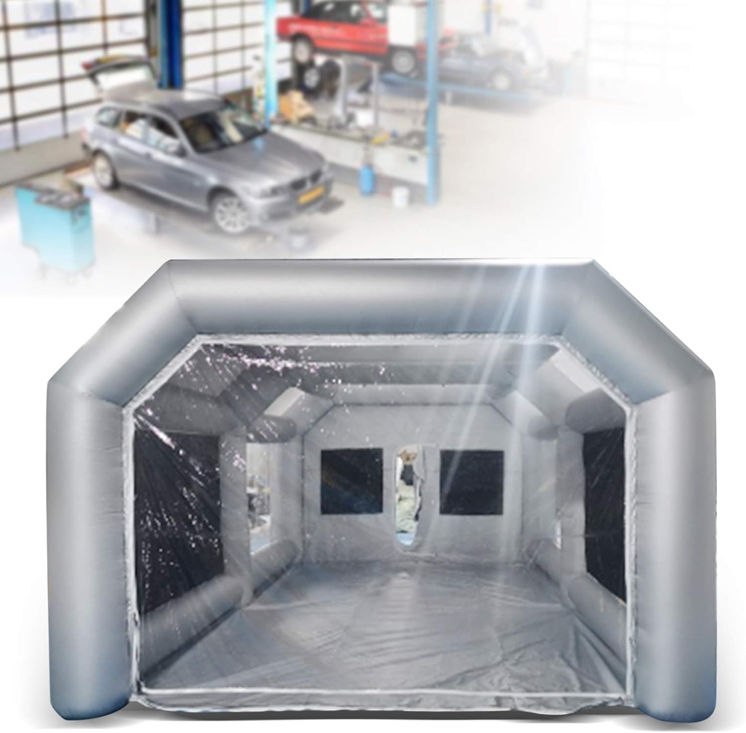 Portable Inflatable Paint Booth, 26x13x10Ft, Car Spray Tent with Air Filter System W67407