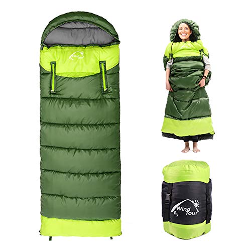 0 Degree Wearable Sleeping Bag for Adults Compact Lightweight Cold Weather Mummy Sleeping Bags for 2-3 Season Camping Backpacking, Fits 5°F ~ 50°F, 4.3lbs More Warmer