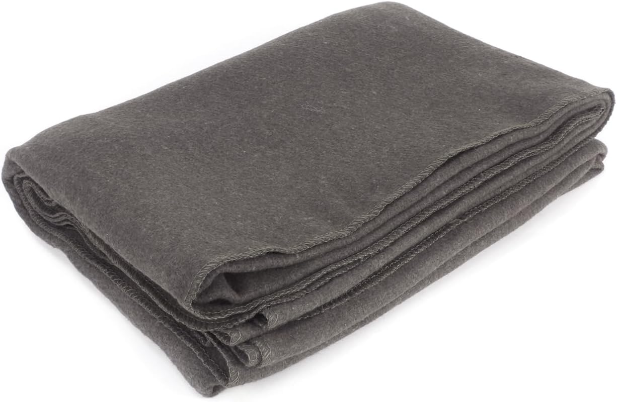 Grey Warm Wool Fire Retardant Blanket, 62" x 80" R6553