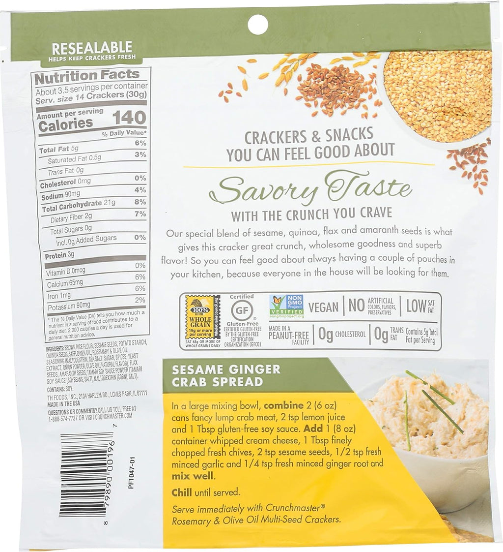 Multi Seed Crackers Rosemary Olive Oil Gluten Free P9794
