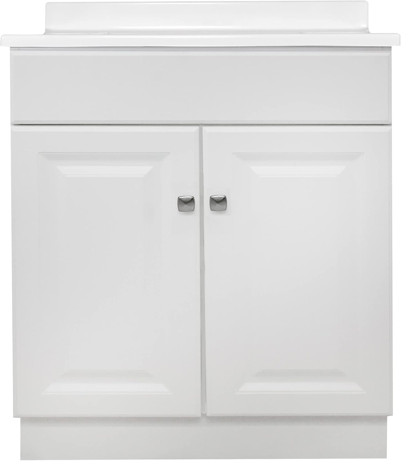 Cultured Marble 2-Door Bathroom Vanity Top, 31x22, White M40775