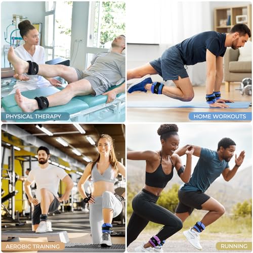Adjustable Ankle Weights for Men and Women, 1 Pair, 2-10 lbs, for Gym Fitness Workout O1522