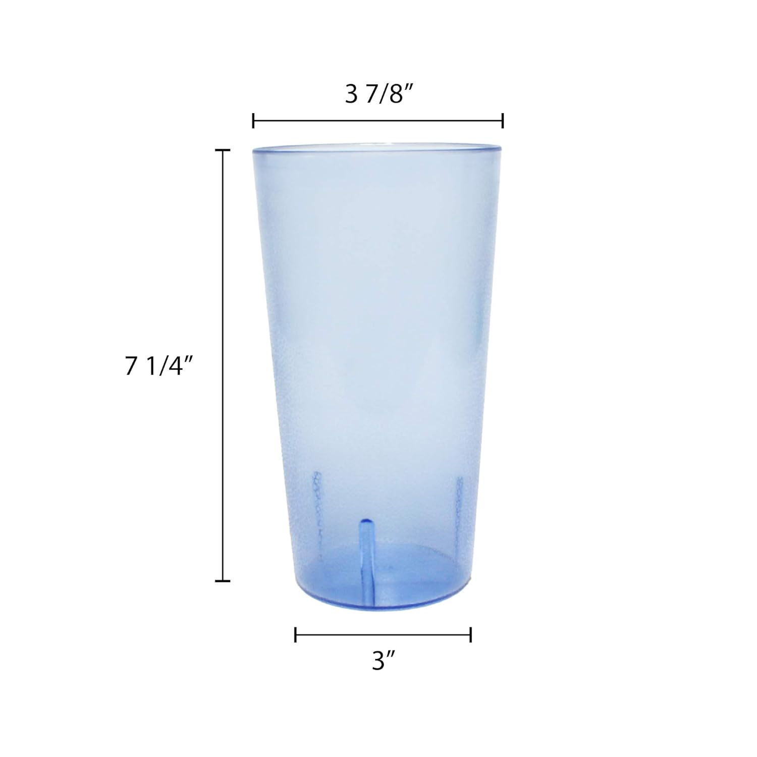 32 oz Stackable Restaurant Tumbler Cups, Break-Resistant Plastic, Set of 4 - Blue P48526