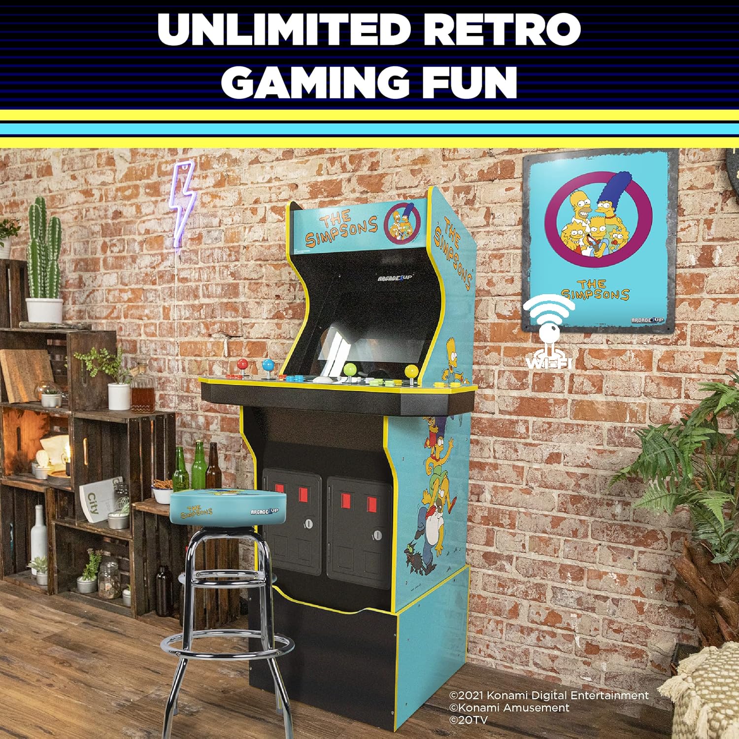 The Simpsons Arcade Machine, 4-Foot, 4 Player Home Arcade Game with WiFi T837