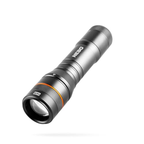 NEBO Newton Powerful LED Handheld Flashlight | AA Battery Powered Compact Waterproof Flashlight | Storm Gray | Available in 500, 1000, 1500 Lumens