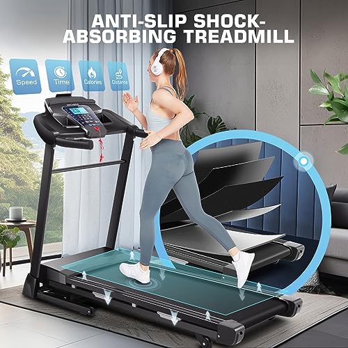 Folding Treadmill with 15% Auto Incline and Bluetooth Speaker I3021