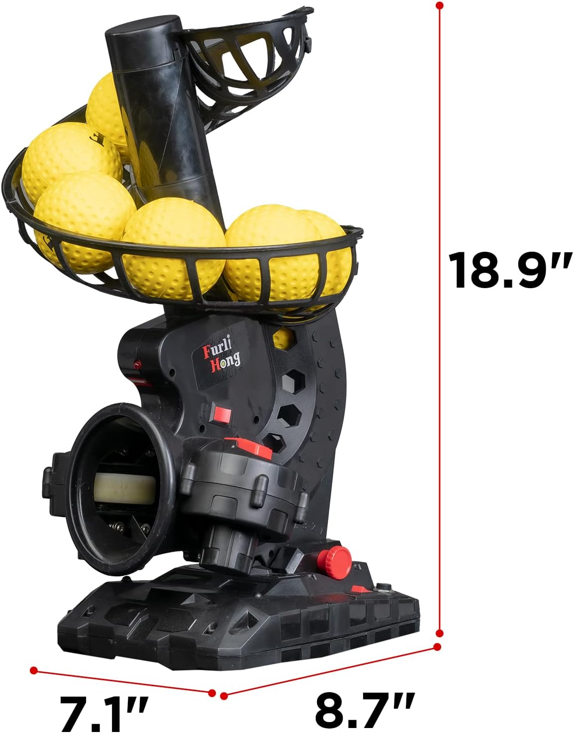 Electronic Baseball Pitching Machine, Adjustable Speed, Battery Powered, with 8 Balls E99059