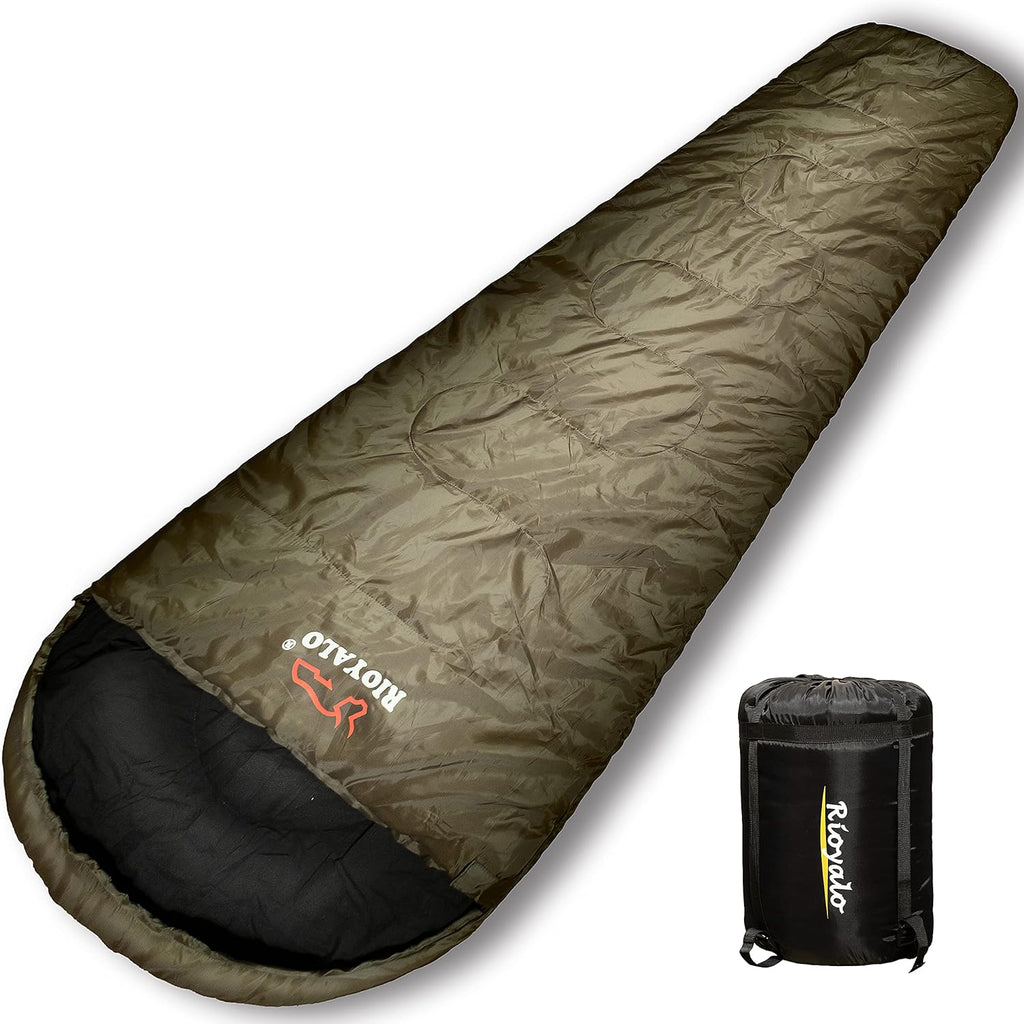 0°F 0 Degree Winter Sleeping Bags for Adults Cold Weather | GRAND-TETON Big and Tall Mummy Sleeping Bag w Compression Sack for Camping Hiking Backpacking | XL 90.6 in | Up to 6 ft 10 in