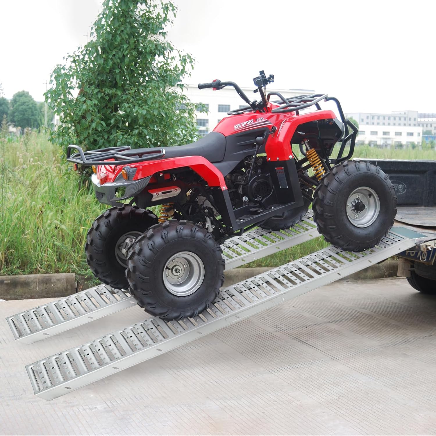 72" ATV Ramps, Anti-Slip Metal Ramp Set of Two, 1500 lbs Capacity E20220