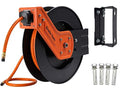 Giraffe Tools TA15 Retractable Air Hose Reel Swivel 3/8" x 50 ft Hybrid Hose, Max 300 PSI, Ceiling/Wall Mounted Heavy Duty Industrial Commercial Air Compressor Reel, 50ft, Tangelo