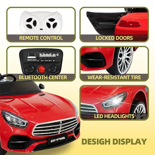 2 Seater Ride On Car for Kids with Remote Control, 24V Battery Powered, White I44510
