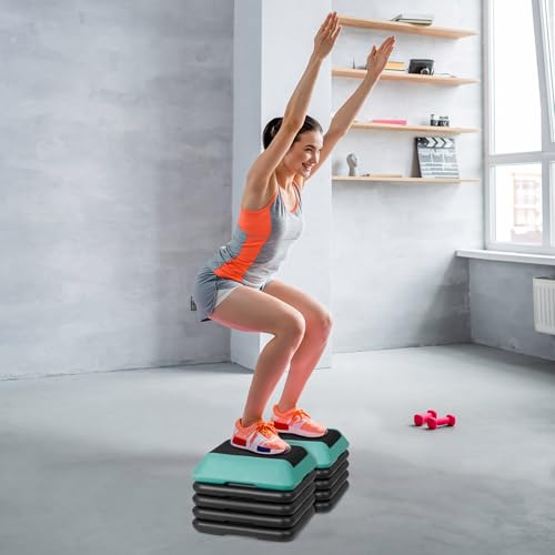 16" x 16" Aerobic Stepper Platform with 4 Adjustable Risers, Green V143