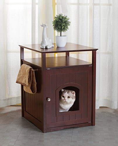 Cat Washroom Night Stand Pet House with Hidden Litter Box C4401