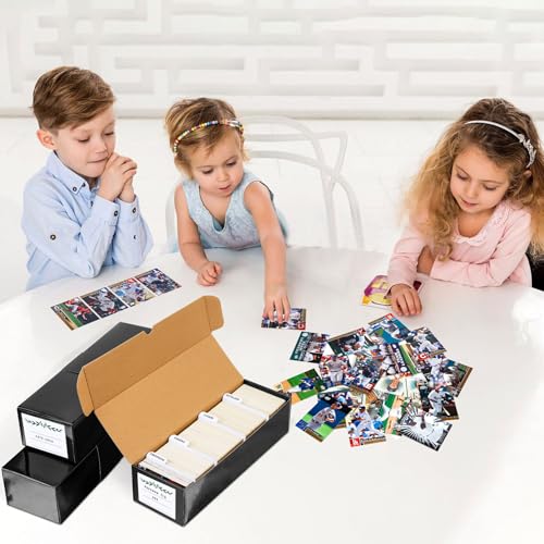 Card Storage Box with Dividers for Sports and Game Cards, Pack of 3 Q968310